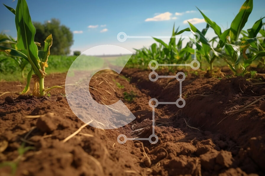 Intra Συλλεκτικό Ξύλινο Παζλ Plywood  4mm - Εικόνα από πλούσια καλλιέργειες καλαμποκιού που αναπτύσσονται σε γόνιμο έδαφος κάτω από τον καταγάλανο ουρανό Σε Ξύλινο Κουτί - Διαστάσεις: 10x10 cm – 25 κομμάτια