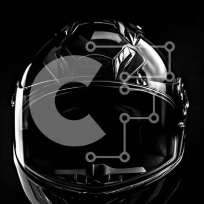 Intra Συλλεκτικό Ξύλινο Παζλ Plywood 4mm - Μονόχρωμη φωτογραφία ενός κράνους μοτοσικλέτας σε μαύρο φόντο Σε Ξύλινο Κουτί - Διαστάσεις: 10x10 cm – 25 κομμάτια - Image 1