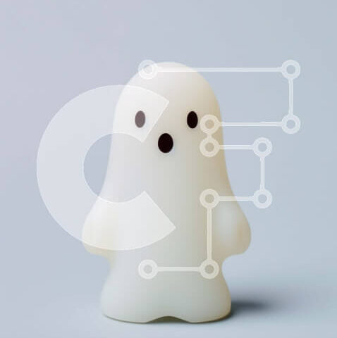 Intra Συλλεκτικό Ξύλινο Παζλ Plywood 4mm - Μικρό λευκό φωτιστικό φάντασμα σε γκρι φόντο Σε Ξύλινο Κουτί - Διαστάσεις: 10x10 cm – 25 κομμάτια - Image 1