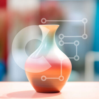 Intra Συλλεκτικό Ξύλινο Παζλ Plywood  4mm - Πολύχρωμο βάζο στο τραπέζι με φυτά και λουλούδια σε γλάστρες Σε Ξύλινο Κουτί - Διαστάσεις Puzzle: 10x10 cm – 25 κομμάτια - Image 1