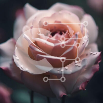 Intra Συλλεκτικό Ξύλινο Παζλ Plywood  4mm - Όμορφη κοντινή εικόνα ενός ροζ τριαντάφυλλου με σταγονίδια νερού Σε Ξύλινο Κουτί - Διαστάσεις: 10x10 cm – 25 κομμάτια - Image 1