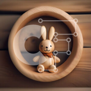 Intra Συλλεκτικό Ξύλινο Παζλ Plywood  4mm - Γοητευτικό ξύλινο πλαίσιο με αξιολάτρευτο ξύλινο κουνέλι Σε Ξύλινο Κουτί - Διαστάσεις: 10x10 cm – 25 κομμάτια