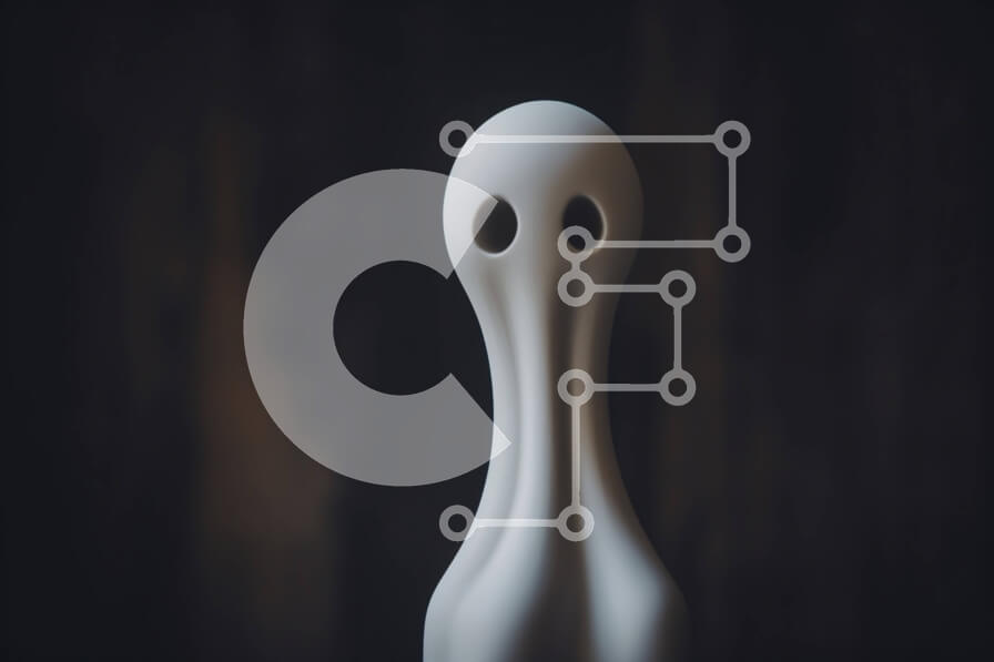 Intra Συλλεκτικό Ξύλινο Παζλ Plywood  4mm - Λευκό ειδώλιο σαν φάντασμα σε σκούρο φόντο Σε Ξύλινο Κουτί - Διαστάσεις Puzzle: 10x10 cm – 25 κομμάτια