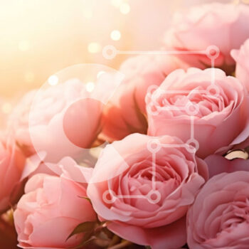 Intra Συλλεκτικό Ξύλινο Παζλ Plywood  4mm - Μπουκέτο με ροζ τριαντάφυλλα σε ένα κομψό κρεβάτι Σε Ξύλινο Κουτί - Διαστάσεις Puzzle: 10x10 cm – 25 κομμάτια - Image 1