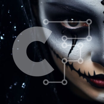 Intra Συλλεκτικό Ξύλινο Παζλ Plywood  4mm - Γυναίκα με σκελετό μακιγιάζ για το Halloween Σε Ξύλινο Κουτί - Διαστάσεις Puzzle: 10x10 cm – 25 κομμάτια - Image 1