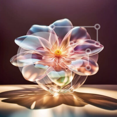 Intra Συλλεκτικό Ξύλινο Παζλ Plywood 4mm - Όμορφη εικόνα ενός ευαίσθητου ροζ λουλουδιού σε ένα γυάλινο βάζο Σε Ξύλινο Κουτί - Διαστάσεις: 10x10 cm – 25 κομμάτια - Image 1