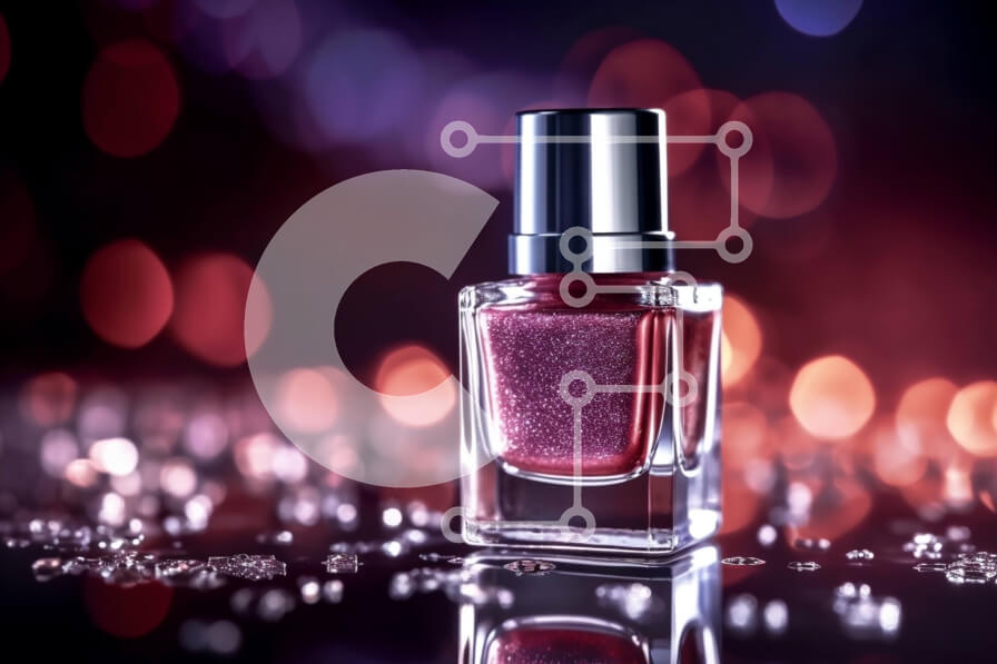 Intra Συλλεκτικό Ξύλινο Παζλ Plywood  4mm - Εκπληκτική εικόνα κόκκινου βερνικιού νυχιών σε τραπέζι με λαμπερά φώτα Σε Ξύλινο Κουτί - Διαστάσεις Puzzle: 10x10 cm – 25 κομμάτια