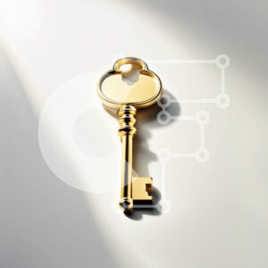 Intra Συλλεκτικό Ξύλινο Παζλ Plywood  4mm - Όμορφη εικόνα ενός χρυσού κλειδιού σε μια λευκή επιφάνεια Σε Ξύλινο Κουτί - Διαστάσεις: 10x10 cm – 25 κομμάτια