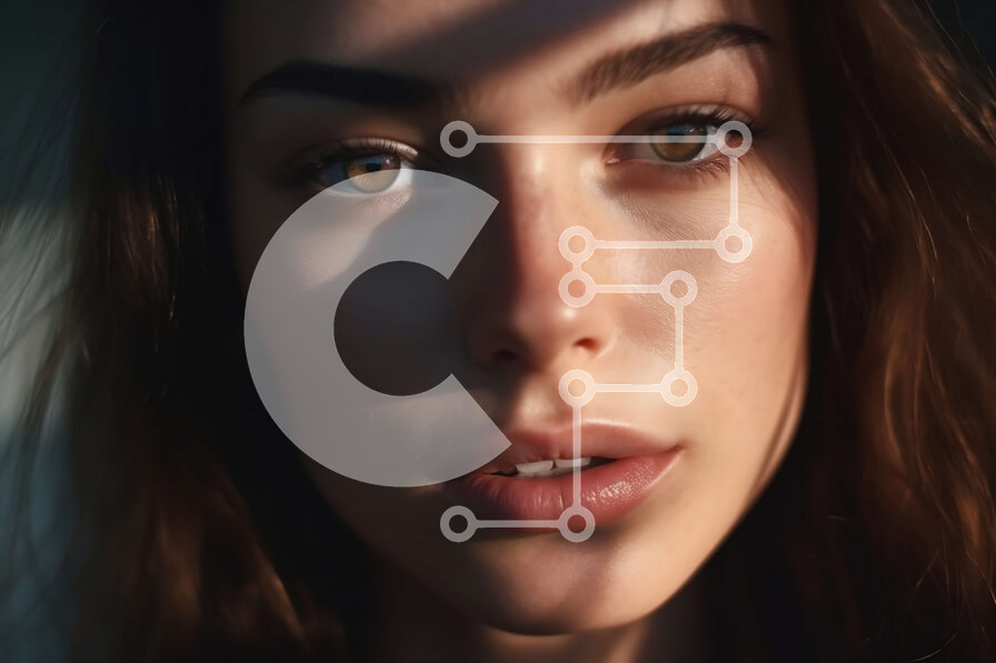 Intra Συλλεκτικό Ξύλινο Παζλ Plywood  4mm - Σοβαρή γυναίκα με μακριά κυματιστά καστανά μαλλιά και καστανά μάτια Σε Ξύλινο Κουτί - Διαστάσεις Puzzle: 10x10 cm – 25 κομμάτια