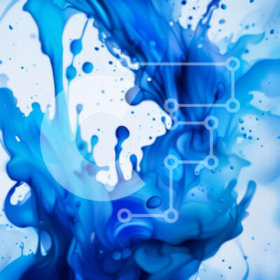 Intra Συλλεκτικό Ξύλινο Παζλ Plywood  4mm - Εκπληκτική εικόνα μπλε μελανιού που πιτσιλίζει σε λευκό φόντο Σε Ξύλινο Κουτί - Διαστάσεις Puzzle: 10x10 cm – 25 κομμάτια - Image 1