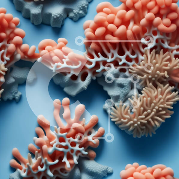 Intra Συλλεκτικό Ξύλινο Παζλ Plywood  4mm - Κοντινή όψη του ζωντανού κοραλλιογενούς υφάλου με ροζ και λευκά κοράλλια Σε Ξύλινο Κουτί - Διαστάσεις: 10x10 cm – 25 κομμάτια