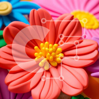 Intra Συλλεκτικό Ξύλινο Παζλ Plywood  4mm - Πολύχρωμα πλαστικά λουλούδια για χειροτεχνίες και διακοσμήσεις Σε Ξύλινο Κουτί - Διαστάσεις Puzzle: 10x10 cm – 25 κομμάτια - Image 1