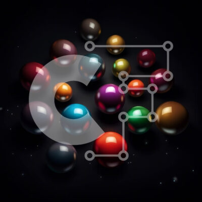 Intra Συλλεκτικό Ξύλινο Παζλ Plywood  4mm - Δονούμενη και αφηρημένη εικόνα πολύχρωμων σφαιρών σε σκοτεινό φόντο Σε Ξύλινο Κουτί - Διαστάσεις Puzzle: 10x10 cm – 25 κομμάτια - Image 1