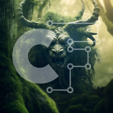 Intra Συλλεκτικό Ξύλινο Παζλ Plywood 4mm - Μυθικό πλάσμα σε ένα πυκνό δάσος Σε Ξύλινο Κουτί - Διαστάσεις: 10x10 cm – 25 κομμάτια - Image 1