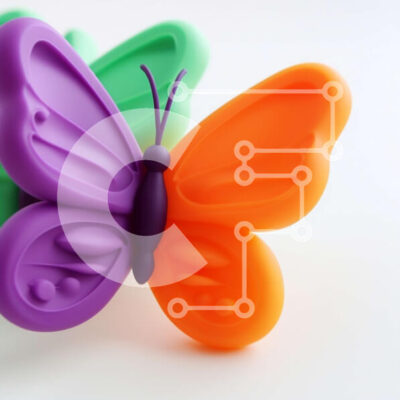 Intra Συλλεκτικό Ξύλινο Παζλ Plywood  4mm - Πολύχρωμα παιχνίδια πεταλούδας σιλικόνης Σε Ξύλινο Κουτί - Διαστάσεις: 10x10 cm – 25 κομμάτια - Image 1