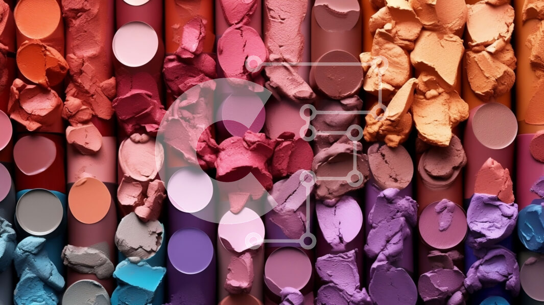 Intra Συλλεκτικό Ξύλινο Παζλ Plywood  4mm - Εκπληκτική εικόνα από κραγιόν, σκιές ματιών και ρουζ σε ένα πολύχρωμο σχέδιο Σε Ξύλινο Κουτί - Διαστάσεις Puzzle: 10x10 cm – 25 κομμάτια