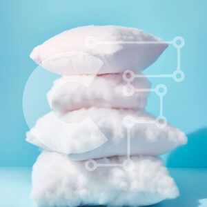 Intra Συλλεκτικό Ξύλινο Παζλ Plywood  4mm - Απλή αλλά κομψή στοίβα από λευκά μαξιλάρια σε μπλε φόντο Σε Ξύλινο Κουτί - Διαστάσεις Puzzle: 10x10 cm – 25 κομμάτια