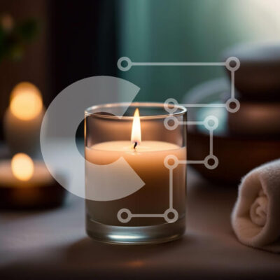 Intra Συλλεκτικό Ξύλινο Παζλ Plywood  4mm - Χαλαρωτική κινηματογράφηση σε πρώτο πλάνο ενός αναμμένου κεριού σε ένα σπα Σε Ξύλινο Κουτί - Διαστάσεις Puzzle: 10x10 cm – 25 κομμάτια - Image 1