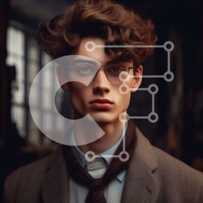 Intra Συλλεκτικό Ξύλινο Παζλ Plywood  4mm - Φωτογραφία επαγγελματίας με γυαλιά και κοστούμι στο σκοτεινό δωμάτιο Σε Ξύλινο Κουτί - Διαστάσεις Puzzle: 10x10 cm – 25 κομμάτια - Image 1