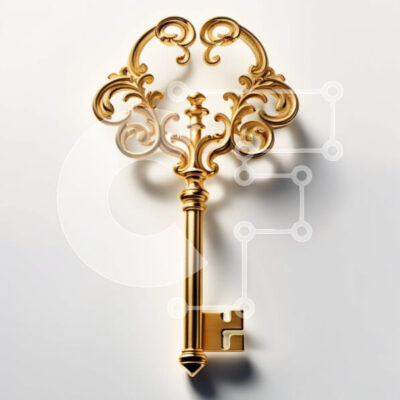 Intra Συλλεκτικό Ξύλινο Παζλ Plywood  4mm - Όμορφη εικόνα ενός χρυσού κλειδιού με περίπλοκα σχέδια Σε Ξύλινο Κουτί - Διαστάσεις: 10x10 cm – 25 κομμάτια - Image 1