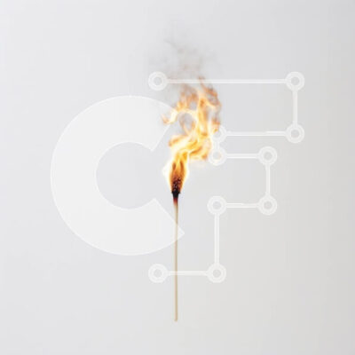 Intra Συλλεκτικό Ξύλινο Παζλ Plywood  4mm - Κοντινή φωτογραφία ενός αναμμένου σπίρτου σε λευκό φόντο Σε Ξύλινο Κουτί - Διαστάσεις: 10x10 cm – 25 κομμάτια - Image 1