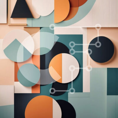 Intra Συλλεκτικό Ξύλινο Παζλ Plywood  4mm - Δημιουργικό γεωμετρικό σχέδιο σε μπλε, πορτοκαλί και λευκό Σε Ξύλινο Κουτί - Διαστάσεις Puzzle: 10x10 cm – 25 κομμάτια - Image 1