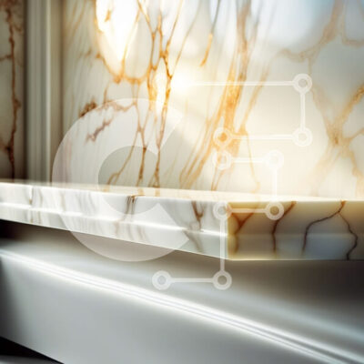 Intra Συλλεκτικό Ξύλινο Παζλ Plywood 4mm - Κομψός μαρμάρινος πάγκος με ράφι στον τοίχο Σε Ξύλινο Κουτί - Διαστάσεις Puzzle: 10x10 cm – 25 κομμάτια - Image 1