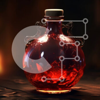 Intra Συλλεκτικό Ξύλινο Παζλ Plywood  4mm - Σαγηνευτική εικόνα κόκκινου υγρού σε γυάλινο μπουκάλι με ζεστή ατμόσφαιρα στο τζάκι Σε Ξύλινο Κουτί - Διαστάσεις Puzzle: 10x10 cm – 25 κομμάτια - Image 1