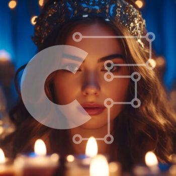 Intra Συλλεκτικό Ξύλινο Παζλ Plywood  4mm - Νεαρή γυναίκα με χρυσό στέμμα με κεριά σε κάθε πλευρά Σε Ξύλινο Κουτί - Διαστάσεις Puzzle: 10x10 cm – 25 κομμάτια - Image 1