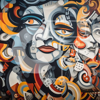 Intra Συλλεκτικό Ξύλινο Παζλ Plywood  4mm - Ζωντανή τοιχογραφία ανθρώπων σε περισυλλογή και ενδοσκόπηση Σε Ξύλινο Κουτί - Διαστάσεις Puzzle: 10x10 cm – 25 κομμάτια - Image 1