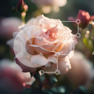 Intra Συλλεκτικό Ξύλινο Παζλ Plywood  4mm - Όμορφο κοντινό πλάνο ενός ροζ τριαντάφυλλου σε πλήρη άνθιση με σταγονίδια δροσιάς Σε Ξύλινο Κουτί - Διαστάσεις: 10x10 cm – 25 κομμάτια - Image 1