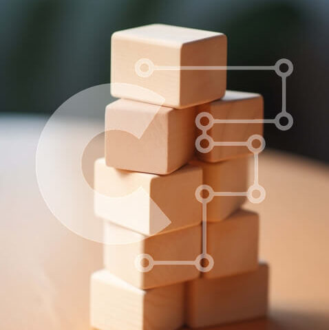 Intra Συλλεκτικό Ξύλινο Παζλ Plywood  4mm - Ξύλινα Μπλοκ στο τραπέζι - Δημιουργικά και Εκπαιδευτικά Σε Ξύλινο Κουτί - Διαστάσεις: 10x10 cm – 25 κομμάτια - Image 1