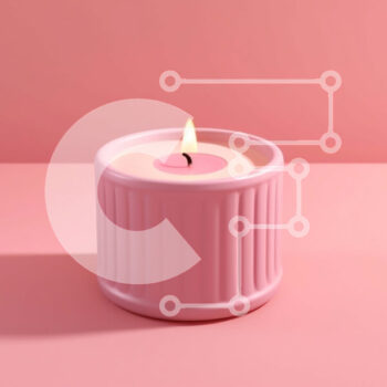 Intra Συλλεκτικό Ξύλινο Παζλ Plywood  4mm - Όμορφη εικόνα ενός ροζ κεριού σε μια ροζ επιφάνεια Σε Ξύλινο Κουτί - Διαστάσεις Puzzle: 10x10 cm – 25 κομμάτια - Image 1