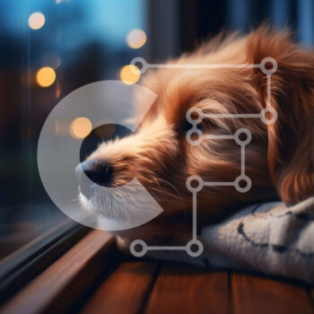 Intra Συλλεκτικό Ξύλινο Παζλ Plywood  4mm - Αξιολάτρευτη εικόνα ενός σκύλου που κοιτάζει έξω από ένα παράθυρο Σε Ξύλινο Κουτί - Διαστάσεις: 10x10 cm – 25 κομμάτια - Image 1