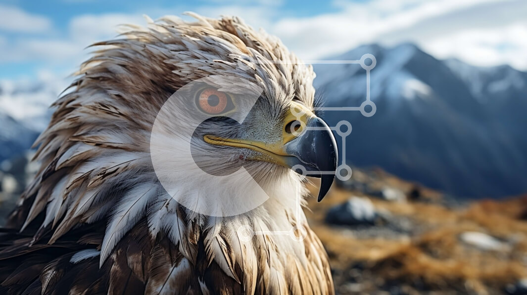 Intra Συλλεκτικό Ξύλινο Παζλ Plywood  4mm - Μεγάλο αρπακτικό πουλί με καφέ και λευκό φτέρωμα Σε Ξύλινο Κουτί - Διαστάσεις: 10x10 cm – 25 κομμάτια