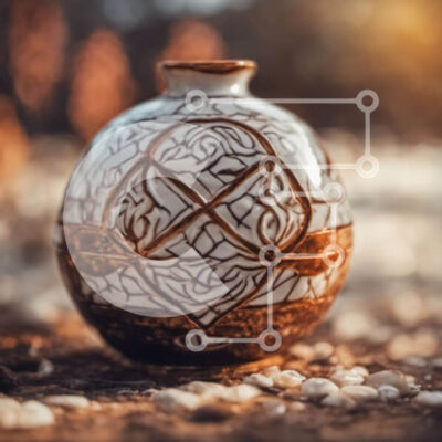 Intra Συλλεκτικό Ξύλινο Παζλ Plywood  4mm - Κεραμικό βάζο με περίπλοκο σχέδιο δέντρου Σε Ξύλινο Κουτί - Διαστάσεις Puzzle: 10x10 cm – 25 κομμάτια - Image 1