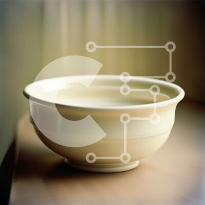 Intra Συλλεκτικό Ξύλινο Παζλ Plywood  4mm - Κομψό λευκό κεραμικό μπολ σε ξύλινο τραπέζι Σε Ξύλινο Κουτί - Διαστάσεις Puzzle: 10x10 cm – 25 κομμάτια - Image 1