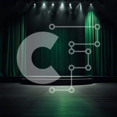 Intra Συλλεκτικό Ξύλινο Παζλ Plywood  4mm - Κενή σκηνή με την πράσινη κουρτίνα - φωτογραφία αρχείου Σε Ξύλινο Κουτί - Διαστάσεις Puzzle: 10x10 cm – 25 κομμάτια - Image 1