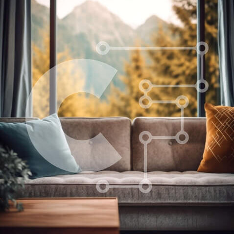 Intra Συλλεκτικό Ξύλινο Παζλ Plywood  4mm - Άνετο σαλόνι με θέα στο βουνό Σε Ξύλινο Κουτί - Διαστάσεις Puzzle: 10x10 cm – 25 κομμάτια - Image 1