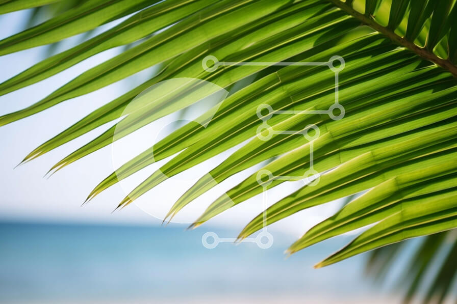 Intra Συλλεκτικό Ξύλινο Παζλ Plywood  4mm - Κοντινό πλάνο ενός φύλλου φοίνικα με φλέβες και υφή Σε Ξύλινο Κουτί - Διαστάσεις: 10x10 cm – 25 κομμάτια