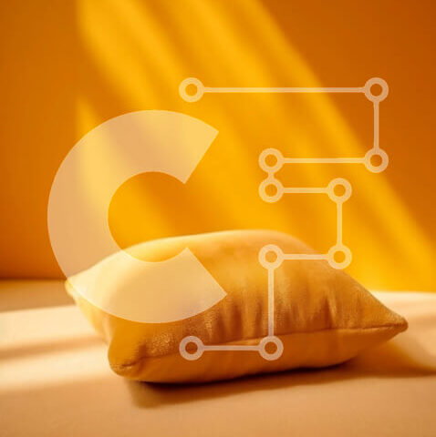 Intra Συλλεκτικό Ξύλινο Παζλ Plywood  4mm - Φωτεινό και φιλόξενο κίτρινο μαξιλάρι σε ένα κρεβάτι με φως του ήλιου Σε Ξύλινο Κουτί - Διαστάσεις Puzzle: 10x10 cm – 25 κομμάτια - Image 1