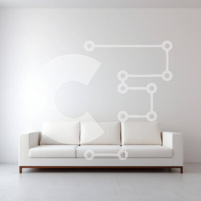 Intra Συλλεκτικό Ξύλινο Παζλ Plywood 4mm - Λευκός δερμάτινος καναπές σε μινιμαλιστικό δωμάτιο Σε Ξύλινο Κουτί - Διαστάσεις Puzzle: 10x10 cm – 25 κομμάτια - Image 1