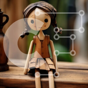 Intra Συλλεκτικό Ξύλινο Παζλ Plywood  4mm - Ξύλινη κούκλα σε ξύλινη επιφάνεια Σε Ξύλινο Κουτί - Διαστάσεις: 10x10 cm – 25 κομμάτια