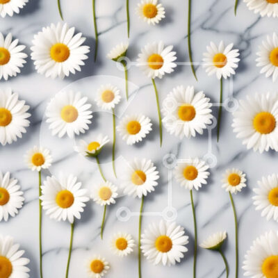 Intra Συλλεκτικό Ξύλινο Παζλ Plywood 4mm - Όμορφη εικόνα λευκών μαργαριτών σε μαρμάρινη επιφάνεια Σε Ξύλινο Κουτί - Διαστάσεις: 10x10 cm – 25 κομμάτια - Image 1