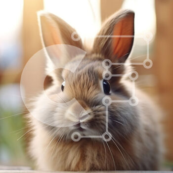 Intra Συλλεκτικό Ξύλινο Παζλ Plywood  4mm - Αξιολάτρευτη εικόνα ενός καφέ κουνελιού με αφράτη γούνα σε ξύλινη επιφάνεια Σε Ξύλινο Κουτί - Διαστάσεις: 10x10 cm – 25 κομμάτια - Image 1