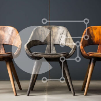 Intra Συλλεκτικό Ξύλινο Παζλ Plywood  4mm - Μοντέρνες Ξύλινες Καρέκλες σε Μινιμαλιστικό Σχέδιο Σε Ξύλινο Κουτί - Διαστάσεις Puzzle: 10x10 cm – 25 κομμάτια - Image 1