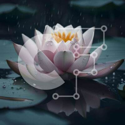 Intra Συλλεκτικό Ξύλινο Παζλ Plywood 4mm - Όμορφη εικόνα ενός λευκού λουλουδιού λωτού με σταγονίδια νερού Σε Ξύλινο Κουτί - Διαστάσεις: 10x10 cm – 25 κομμάτια - Image 1