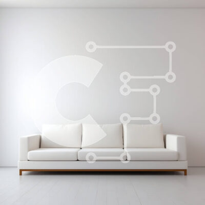 Intra Συλλεκτικό Ξύλινο Παζλ Plywood  4mm - Λευκός καναπές σε κενό δωμάτιο με λευκούς τοίχους και πάτωμα Σε Ξύλινο Κουτί - Διαστάσεις Puzzle: 10x10 cm – 25 κομμάτια - Image 1