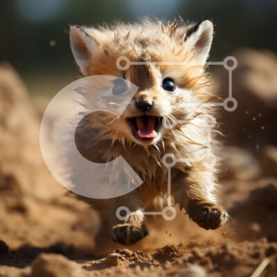 Intra Συλλεκτικό Ξύλινο Παζλ Plywood 4mm - Baby Fox που τρέχει στο χώμα Σε Ξύλινο Κουτί - Διαστάσεις: 10x10 cm – 25 κομμάτια - Image 1