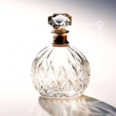 Intra Συλλεκτικό Ξύλινο Παζλ Plywood  4mm - Κομψό διαφανές γυάλινο μπουκάλι αρώματος με χρυσό καπάκι Σε Ξύλινο Κουτί - Διαστάσεις Puzzle: 10x10 cm – 25 κομμάτια - Image 1